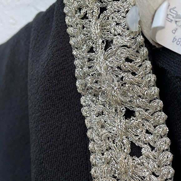 Vintage 60’s Black & Silver Cocktail Hostess Dress / Maxi Dress Empire Waist - Picture 10 of 10